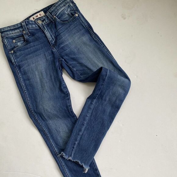 AMO Jeans Stix Crop Sweetheart Jeans Dark Wash Cotton Blend Made in USA Size 25 - Picture 2 of 12